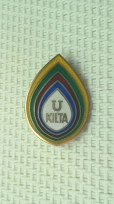 U Kilta emaloitu hopeamerkki, kullattu hopea 830, K-y