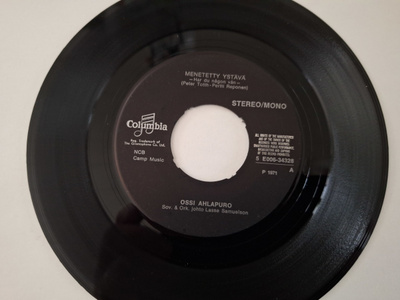 OSSI AHLAPURO - MENETETTY YSTÄVÄ 7 " Vinyyli Sinkku