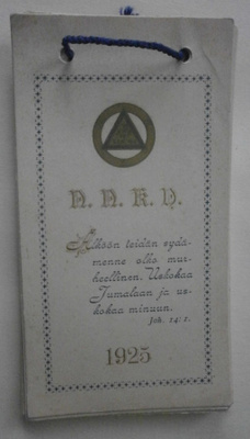 1925 NNKY:n 12 kk:n Raamatunlauseet -kalenteri/muisto