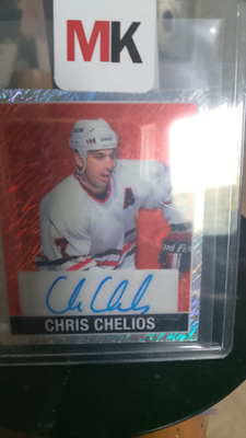 Nybe leaf-25 autograph Chris chelios /6!!
