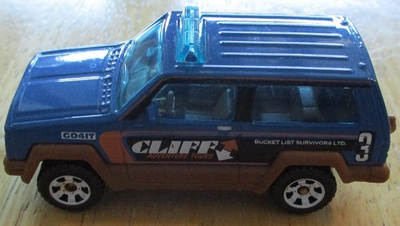 Jeep Cherokee Cliff Wagon 3D Blue 1997 Matchbox MB574 1:64