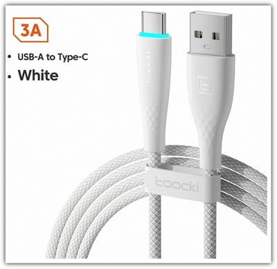 Uusi Toocki USB A - USB C data/pikalatauskaapeli / 2m #28427