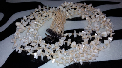 6×1 Mother of pearl simpukka Helmi kaulakoru