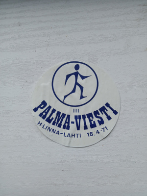 Kolmas Palma-viesti Hämeenlinna - Lahti 18.04.1971 tarra.