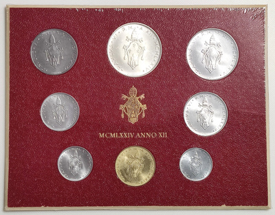 Vatikaani 1974 kolikkosetti, UNC