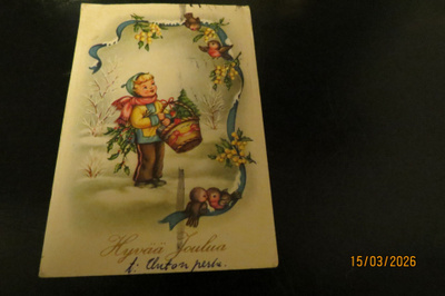 JOULUKORTTI 1957 KULKENUT
