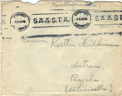 KENTTÄP.KPK5/2570-ANTREA,PAAJALA, LUOVUTETTUALUE