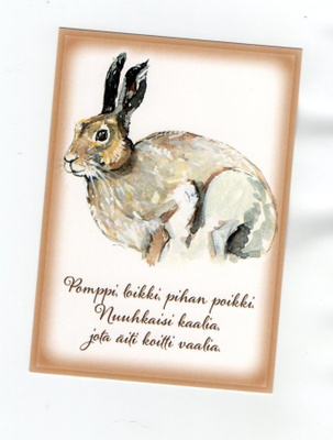 JÄNÖ °°POMPPI, LOIKKI, PIHAN POIKKI....°° -KORTTI / S. Pelho
