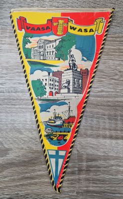 Vaasa vintage iso matkailuviiri 1960-luvulta