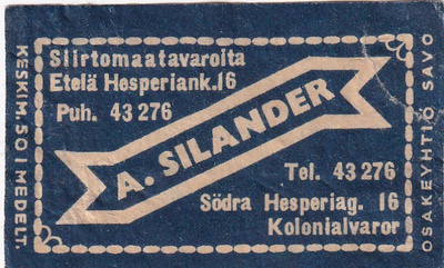 Helsinki,  A, Silander, Etelä Hesperiank. 16    3/3