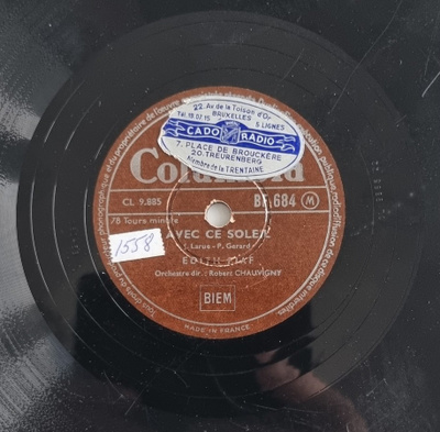 Savikiekko 1955 - Edith Piaf - Columbia BF 684