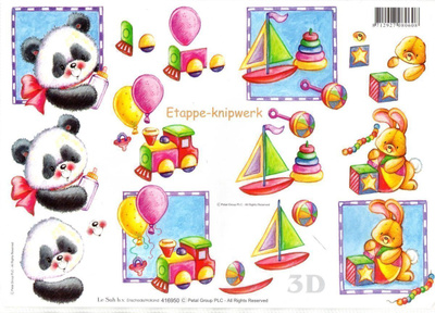 3D °°PANDA...& PUPU...LELUT°° /Etappe-Knipwerk