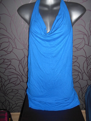 Sähkönsininen H&M haltneck toppi 36