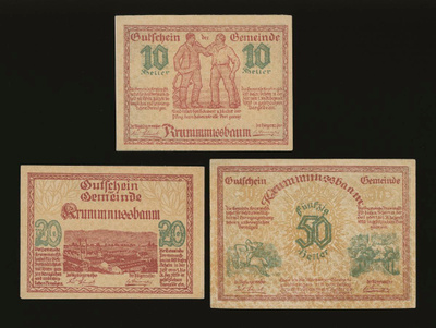 Itävalta 10, 20, 50 Heller, Krummnussbaum 1920