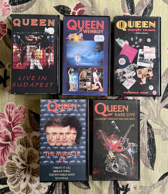 Queen VHS-kasetteja 5 kpl kasarilta/ysäriltä