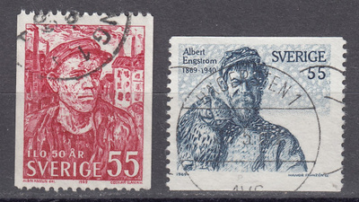 Ruotsi 1969 Fa 651A ja 655A ILO 50v. ja Albert Engström