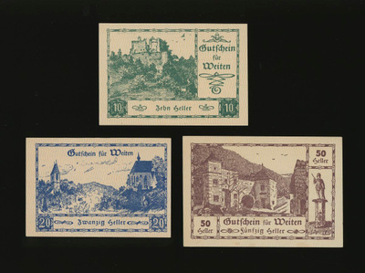Itävalta 10, 20, 50, Heller, Weiten 1920