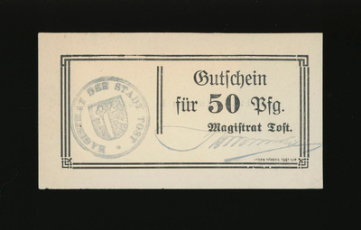 Saksa Notgeld 50 Pfennig, Tost
