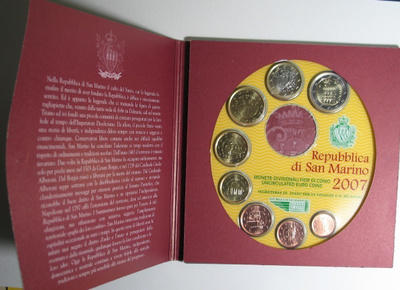 2007 SAN MARINO : 1c - 2euro BU Laatu