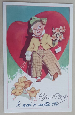 Pikkuherra taluttaa tipuja ja tuo kukkia, sydänkin, p. 1953