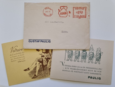 Firmakuori Gustav Paulig + mainoksia 1947