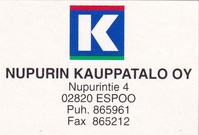 Espoo. Nupurin Kauppatalo Oy   sk 1