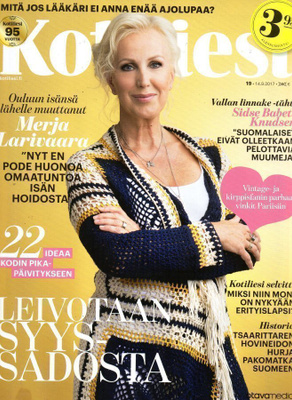 Kotiliesi n:o 19 2017 Merja Larivaara. Sidse Babett Knudsen.