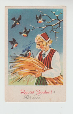 Postikortti, JOULU, vanha 1950-luku
