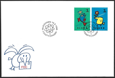 FDC Åland 1996 Tervehdys-postimerkit   LaPe ÅL 107-108