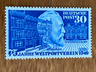 SAKSA BRD 1949 YLEINEN POSTILIITTO 75 VUOTTA**