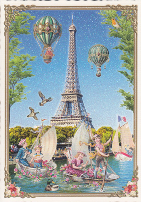 Eiffel ja veneet (Tausendschön-kortti)
