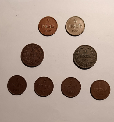5 ja 10 pennoset