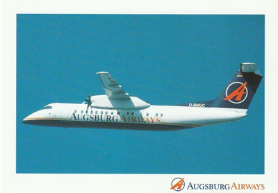 LENTOKONEKORTTI - DASH 8-300 AUGSBURG AIRWAYS - 2