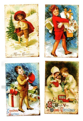 KORTTIKUVAT °°ENTISAJAN LASTEN JOULUA° -SETTI°° /(Nro 6)