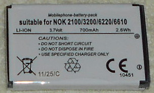 Nokia 2100/3200/6220 (BLD-3) tarvikeakku