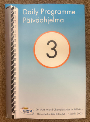 YLEISURHEILUN MM 2005 PÄIVÄOHJELMA 3 - 8.8.2005