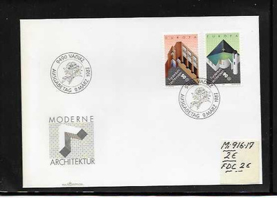 LIECHTENSTEIN Mi 916-17 luett. 2€  FDC  luett.2€