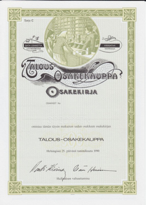 OKK 1987 Talous-Osakekauppa Oy, Helsinki spec pörssi