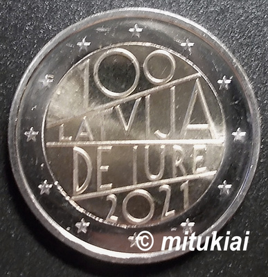Latvia 2 euro 2021 juhlaraha De Iure 100, UNC