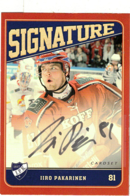 2013-14 Cardset IIRO PAKARINEN HIFK signature nimmari