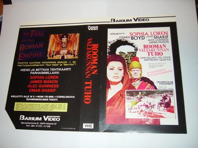 Vhs kansipaperi Fix ROOMAN VALTAKUNNAN TUHO (Sis.postikulut)