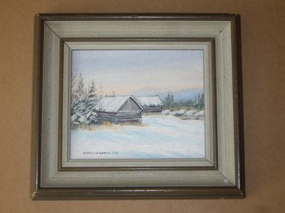 Helge Mieskonen LATOJA  öljyväri 11x13cm