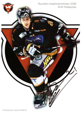 Oulun Kärpät ANTTI KALAPUDAS Nuorten MM 2016 Postikortti