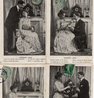 RAKKAUS / MADEMOISELLE JA HERRASMIES SALONGISSA. 1900-l.