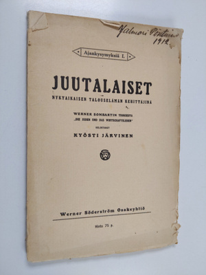 Kyösti Järvinen : Juutalaiset nykyaikaisen talouselämän k...