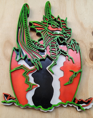 4 kerroksinen Käsintehty Puinen Baby Dinosaurus