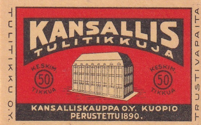 Kuopio. Kansallis tulitikkuja , Tulitikku O.y       b553