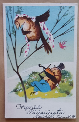 Lintuleidi tanssii oksalla, herra soittaa viulua, p. 1954