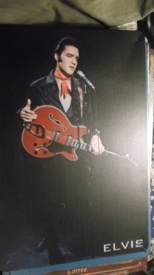 Peltikyltti Elvis Presley ja kitara