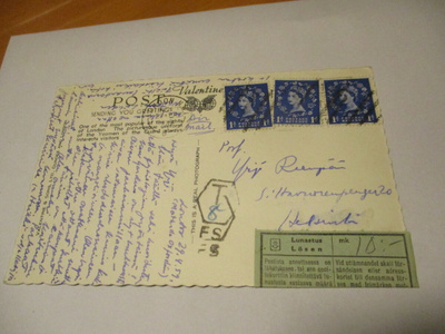 1959 Lontoo lunastuskortti Hkiin